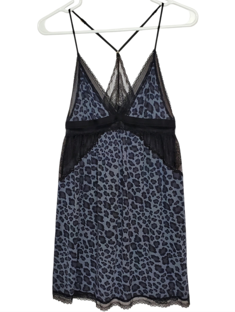 2657 * Victoria's Secret Leopard Print Chemise Slip Dress Black Gray Size M